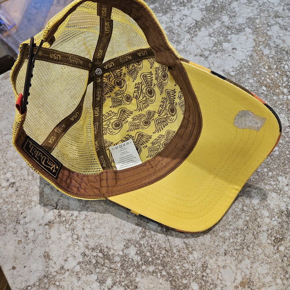 Von Dutch Orange Camo Trucker Hat - Picture 7 of 9